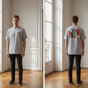 Hanes Key West Mile O Gray Graphic Men's T-Shirt Size Medium